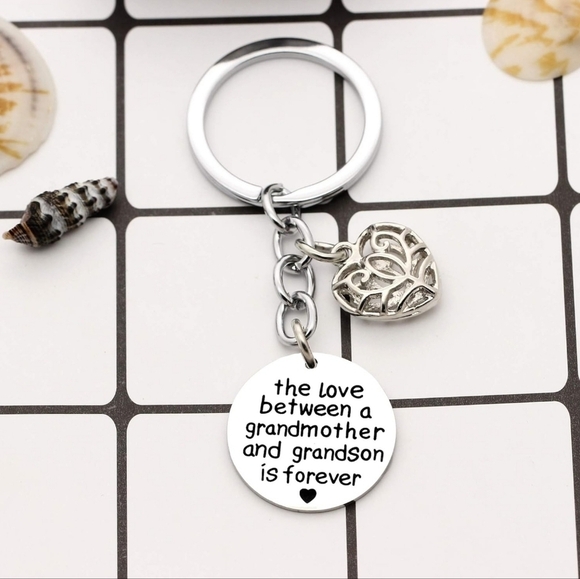 Grandmother & Grandson Keepsake Heart Keyring - Picture 2 of 5